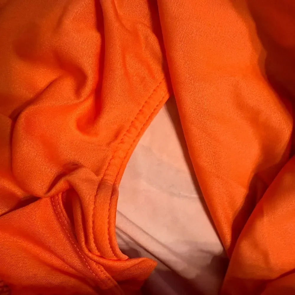 Athleta Orange and Pink Racer Run Athletic Shorts Lightweight Comfort - Picture 4 of 5